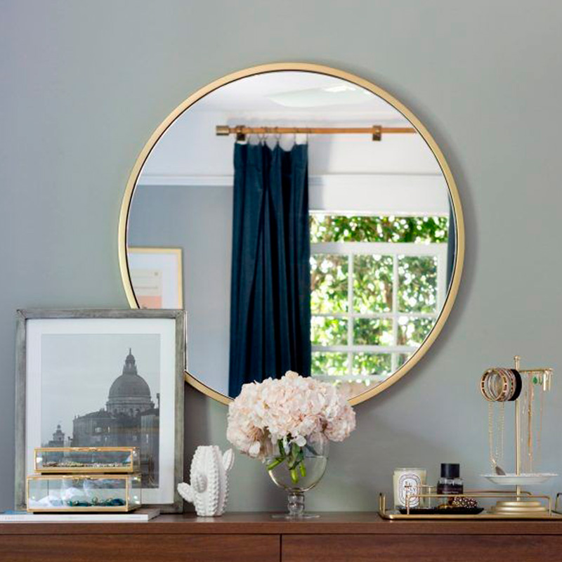 Espejo redondo 60cm dorado Nacional - Alta Gracia Deco