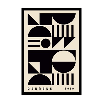 Cuadro Bauhaus Constructivista Marco Negro 40x60cm