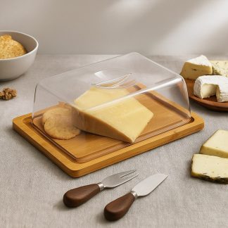 Quesera rectangular con cupula de acrilico