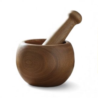Mortero/ Machacador en madera acacia Origen