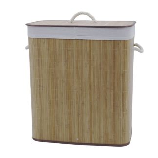 Cesto plegable en bambú rectangular con division